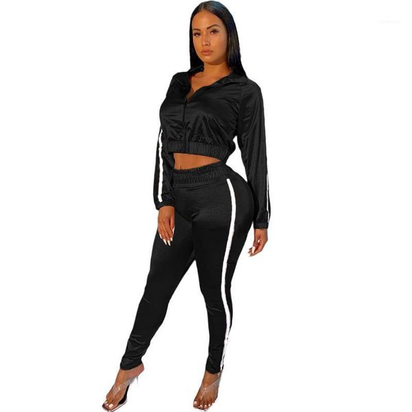 women long sleeve trouser suit solid color tight sports set luminous strip high waist outfits1, Gray
women long sleeve trouser suit solid color tight sports set luminous strip high waist outfits1, Gray