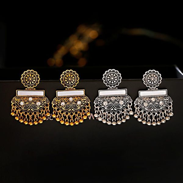 Boho Vintage Metal Tassel Jhumka Ethnic Bollywood Dangle Earrings For Women Lotus Mexico Gypsy Tribal Fashion Jewelry, Silver
Boho Vintage Metal Tassel Jhumka Ethnic Bollywood Dangle Earrings For Women Lotus Mexico Gypsy Tribal Fashion Jewelry, Silver