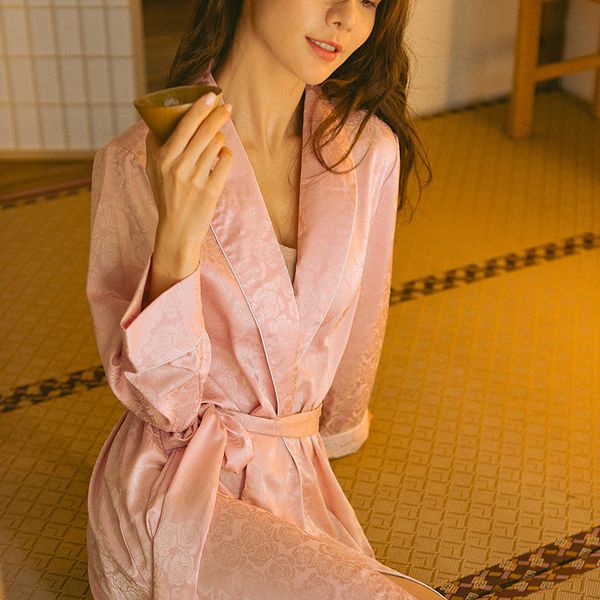 women nightgown satin flower kimono bathrobe gown sleepwear 2021 spring new nightdress nightwear loose home clothes, Black;red
women nightgown satin flower kimono bathrobe gown sleepwear 2021 spring new nightdress nightwear loose home clothes, Black;red