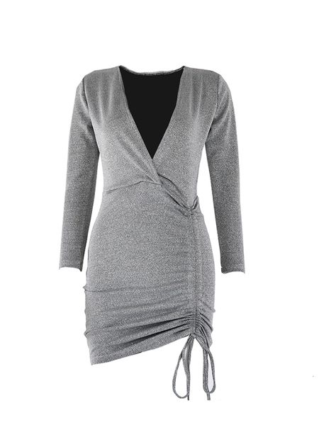 2021 new in low-v style tight elastic glitter long sleeve mini club party dress with ladies'string qjs4, Black;gray
2021 new in low-v style tight elastic glitter long sleeve mini club party dress with ladies'string qjs4, Black;gray