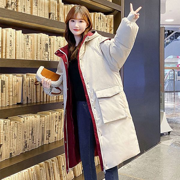 bottle 2020 winter medium long down padded jacket for women's college style thickened loose cotton coat, Black
bottle 2020 winter medium long down padded jacket for women's college style thickened loose cotton coat, Black