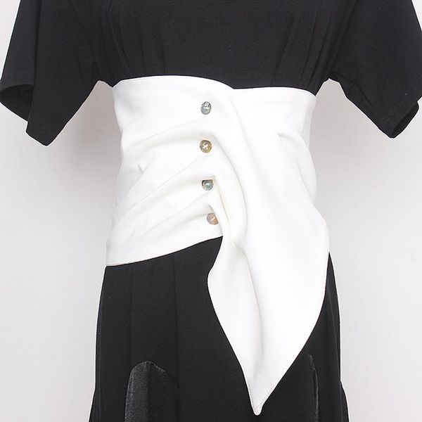 light elastic high waist wide waist belts for women solid casual fashion black white wide belt womens ruched button belts, Black;brown
light elastic high waist wide waist belts for women solid casual fashion black white wide belt womens ruched button belts, Black;brown