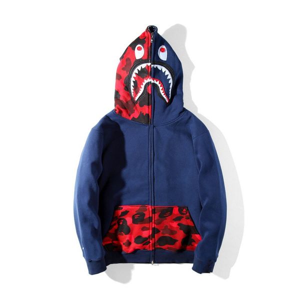 color matching men's and women's camouflage hoodie lovers casual loose embroidered shark jacket ape head tide brand sweater, Black
color matching men's and women's camouflage hoodie lovers casual loose embroidered shark jacket ape head tide brand sweater, Black