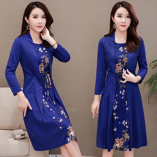 women casual knee length dress plus size long sleeve flower print spring autumn dress office lady women loose elegant 0235, Black;gray
women casual knee length dress plus size long sleeve flower print spring autumn dress office lady women loose elegant 0235, Black;gray