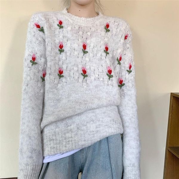women spring autumn fashion flower print short sweater bottoming shirt o neck long sleeves loose pullover casual thin knit, White;black
women spring autumn fashion flower print short sweater bottoming shirt o neck long sleeves loose pullover casual thin knit, White;black