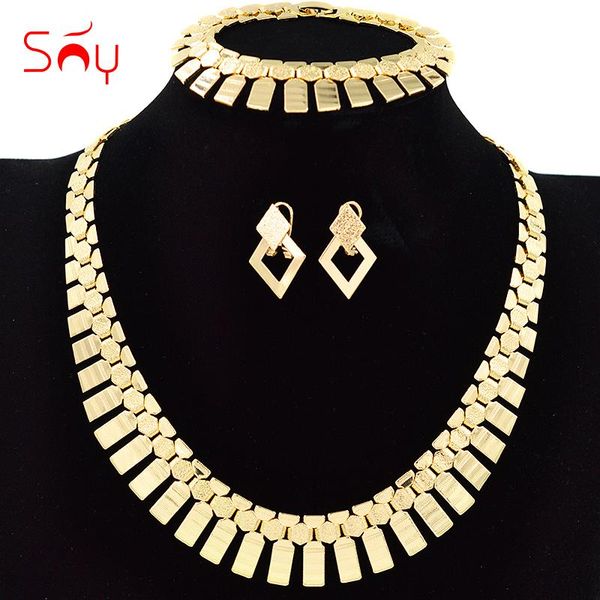 sunny jewelry trendy jewelry set big collar set for women necklace earrings bracelet for party gift findings, Silver
sunny jewelry trendy jewelry set big collar set for women necklace earrings bracelet for party gift findings, Silver