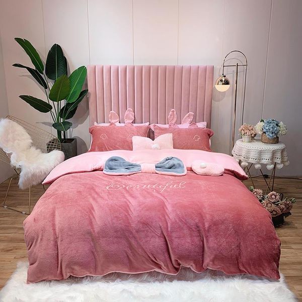 bedding sets bow set flannel bed linen bean paste duvet cover/sheet/ ears pillowcases size pink/grey blue
bedding sets bow set flannel bed linen bean paste duvet cover/sheet/ ears pillowcases size pink/grey blue