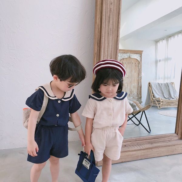 japanese style summer boys girls fashion kindergarten clothes sets kids cotton linen soft sailor collar t shirt and shorts 2pcs 201126, White
japanese style summer boys girls fashion kindergarten clothes sets kids cotton linen soft sailor collar t shirt and shorts 2pcs 201126, White