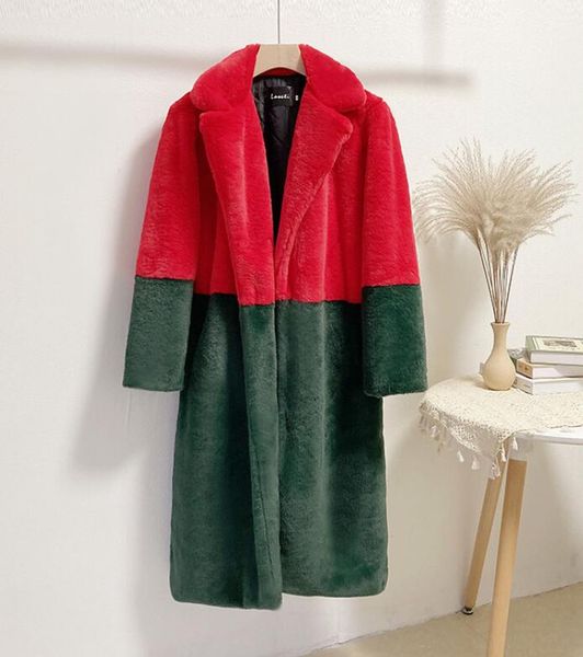 2020 european and american winter loose mink velvet faux fur stitching mid-length coat and fur suit collar women's coat, Black
2020 european and american winter loose mink velvet faux fur stitching mid-length coat and fur suit collar women's coat, Black