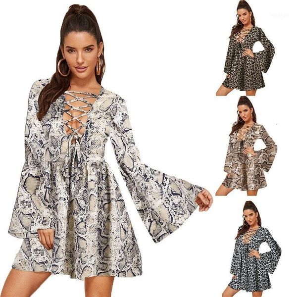 dresses flare sleeve womens snake leopard print long sleeve dress ladies boho long maxi summer evening party dresses1, Black;gray
dresses flare sleeve womens snake leopard print long sleeve dress ladies boho long maxi summer evening party dresses1, Black;gray