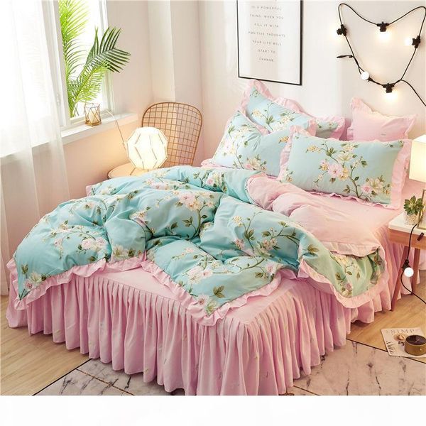 floral ruffles duvet cover set 150 180x200cm full girls bedding set 4 pcs 100%cotton ultra soft comforter cover bed skirt
floral ruffles duvet cover set 150 180x200cm full girls bedding set 4 pcs 100%cotton ultra soft comforter cover bed skirt