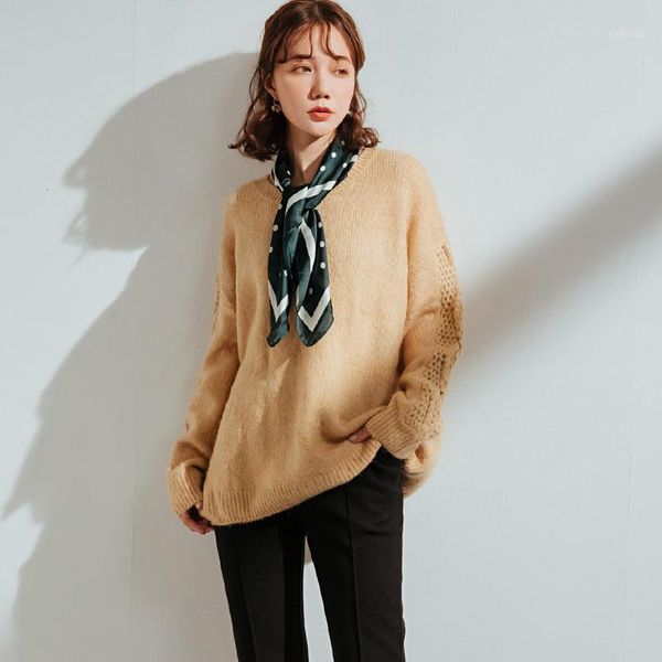 2019 autumn new pullover women loose inside thick twist hollow out wearing sweater bottoming knitted pullover women f16001, White;black
2019 autumn new pullover women loose inside thick twist hollow out wearing sweater bottoming knitted pullover women f16001, White;black