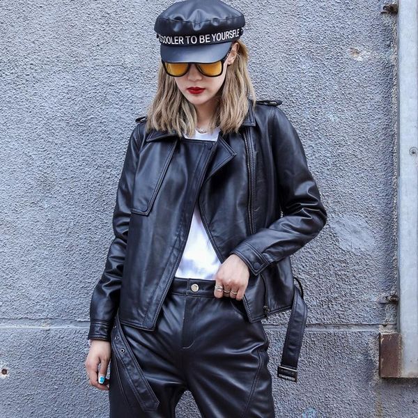 women's leather & faux fashion 2021 spring autumn real sheepskin coat genuine jacket women motorcycle womens clothing doudoune wpy2449, Black
women's leather & faux fashion 2021 spring autumn real sheepskin coat genuine jacket women motorcycle womens clothing doudoune wpy2449, Black