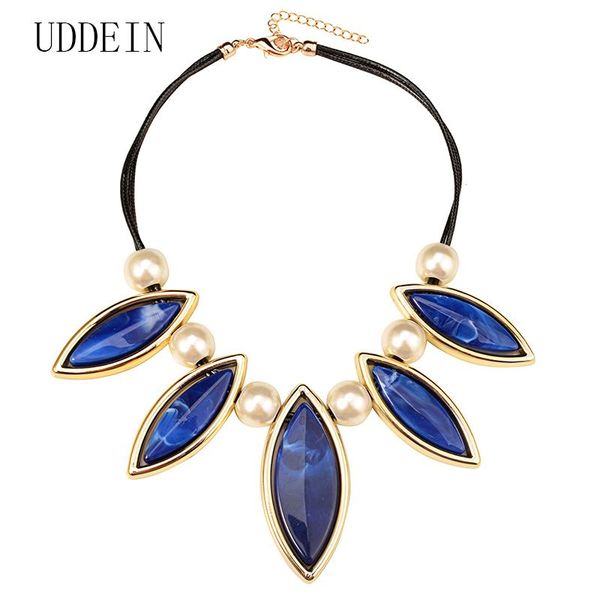 chokers uddein multi layer black leather chunky chain blue resin gem pendant simulated pearl jewelry statement choker necklace collares, Golden;silver
chokers uddein multi layer black leather chunky chain blue resin gem pendant simulated pearl jewelry statement choker necklace collares, Golden;silver