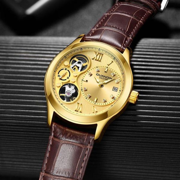 wristwatches relogio masculino guanqin automatic mechanical watch men luxury leather mens casual wrist watches waterproof, Slivery;brown
wristwatches relogio masculino guanqin automatic mechanical watch men luxury leather mens casual wrist watches waterproof, Slivery;brown