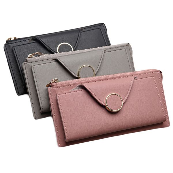 women's buckle long two fold double layer pu leather women's wallet student zipper clutch handbag, Red;black
women's buckle long two fold double layer pu leather women's wallet student zipper clutch handbag, Red;black