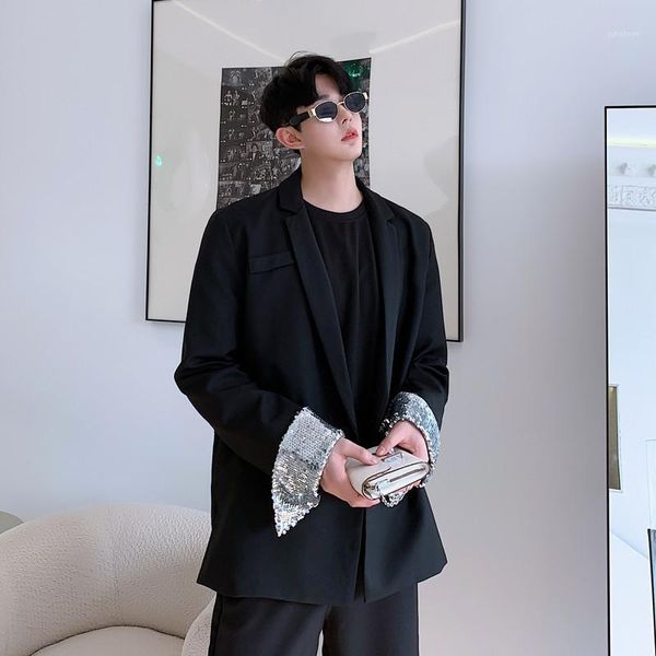 vintage fashion blazer coat outerwear stage clothes 2020 new men sequins sleeve casual suit jacket overcoat male women1, White;black
vintage fashion blazer coat outerwear stage clothes 2020 new men sequins sleeve casual suit jacket overcoat male women1, White;black