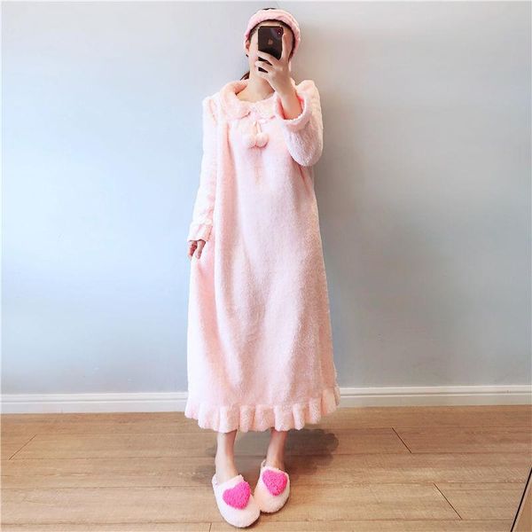 women's sleepwear winter pink flannel women lounge wear wam soft caroset night dress female sleeping nightgown plus size robe mh298, Black;red
women's sleepwear winter pink flannel women lounge wear wam soft caroset night dress female sleeping nightgown plus size robe mh298, Black;red