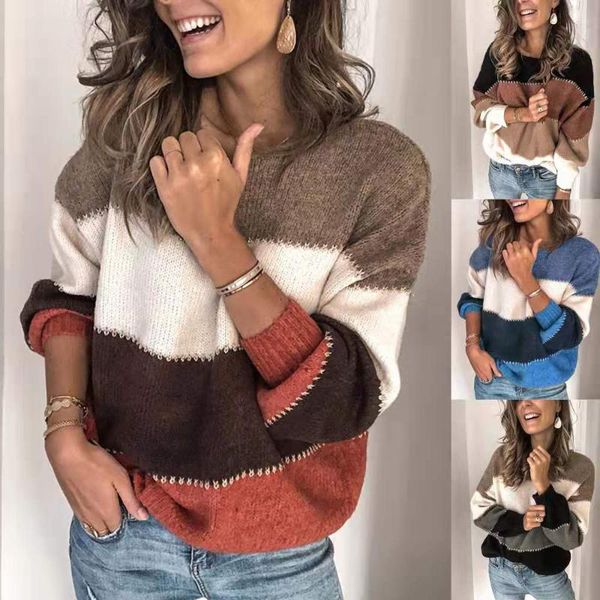 fashion women striped color o neck long sleeve sweater loose knit pullover women clothing sweater for 2021 plus size 5xl, White;black
fashion women striped color o neck long sleeve sweater loose knit pullover women clothing sweater for 2021 plus size 5xl, White;black