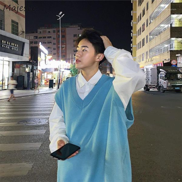 sweater vest men solid v-neck oversize autumn new casual loose male sweaters outwear chic fashion students korean-style stylish1, Black;white
sweater vest men solid v-neck oversize autumn new casual loose male sweaters outwear chic fashion students korean-style stylish1, Black;white