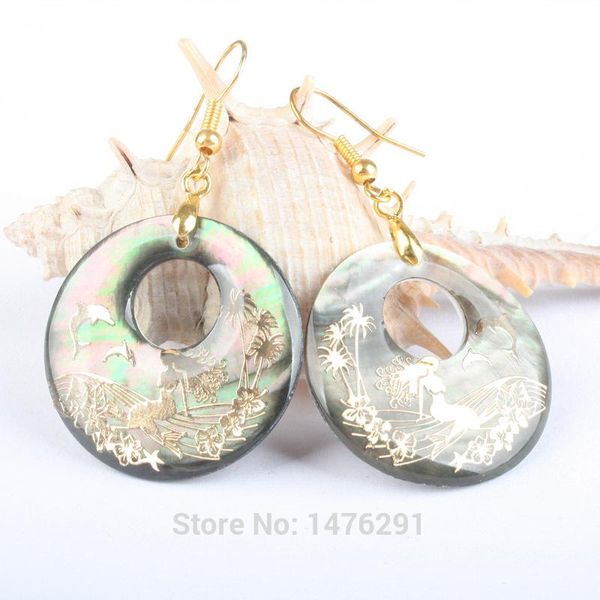 dangle & chandelier fashion jewelrly 30x30mm natural abalone shell mermaid donuts earrings 1pair for women, Silver
dangle & chandelier fashion jewelrly 30x30mm natural abalone shell mermaid donuts earrings 1pair for women, Silver