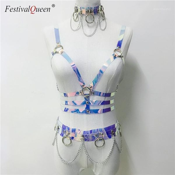 garters festivalqueen gothic holographic pvc harness garter belt set women collar choker cage body bondage bra chain waist belts1, Black;white
garters festivalqueen gothic holographic pvc harness garter belt set women collar choker cage body bondage bra chain waist belts1, Black;white
