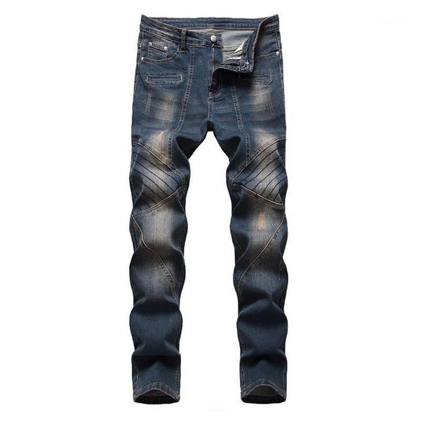 men's jeans mcikkny men vintage stretch jean pants patchwork straight denim trousers for male washed size 29-421, Blue
men's jeans mcikkny men vintage stretch jean pants patchwork straight denim trousers for male washed size 29-421, Blue