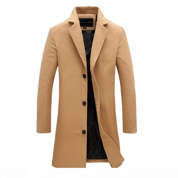 2018 fashion men's wool coat winter warm solid color long trench jacket male single breasted business casual overcoat parka t190905, Black
2018 fashion men's wool coat winter warm solid color long trench jacket male single breasted business casual overcoat parka t190905, Black