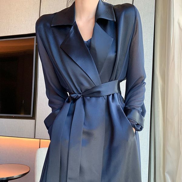 women casual solid cardigan outwear fashion elegant belt office trench coat female loose soft long trench 201031, Tan;black
women casual solid cardigan outwear fashion elegant belt office trench coat female loose soft long trench 201031, Tan;black