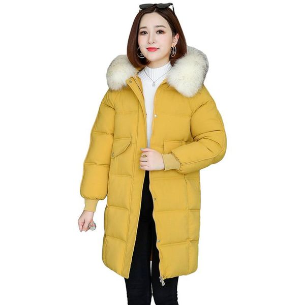 winter coat women yellow 2020 new korean loose white fur collar hooded down cotton jacket thick anti cold parkas feminina cx1330, Black
winter coat women yellow 2020 new korean loose white fur collar hooded down cotton jacket thick anti cold parkas feminina cx1330, Black
