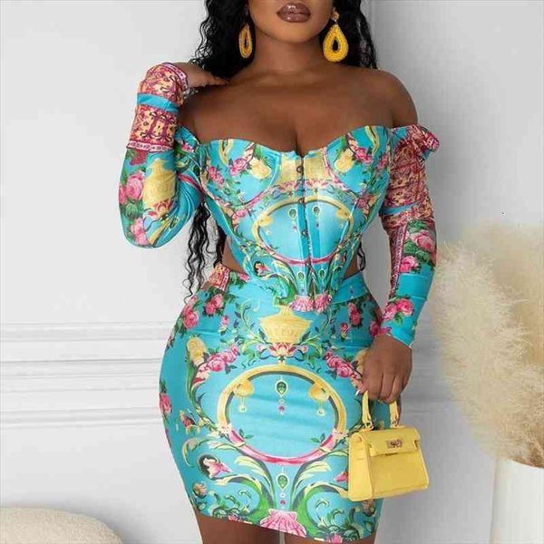 women casual cold shoulder long sleeves asymmetrical mini bodycon all over print skirt sets, White
women casual cold shoulder long sleeves asymmetrical mini bodycon all over print skirt sets, White