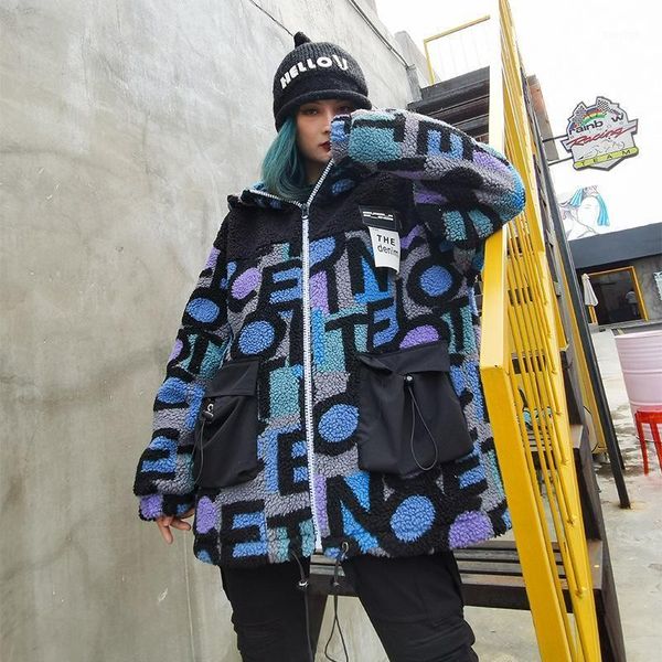 womens streetwear winter coat casual loose letter blocked color hooded lamb fur jackets 2020 thick warm female faux fur coats1, Black
womens streetwear winter coat casual loose letter blocked color hooded lamb fur jackets 2020 thick warm female faux fur coats1, Black