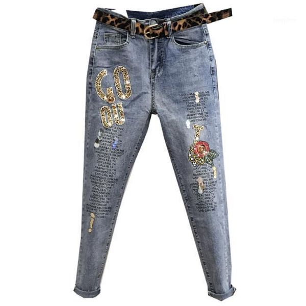 plus size 26-312020 spring new letter printing jeans women diamond flower sequinl feet skinny pencil jeans1, Blue
plus size 26-312020 spring new letter printing jeans women diamond flower sequinl feet skinny pencil jeans1, Blue