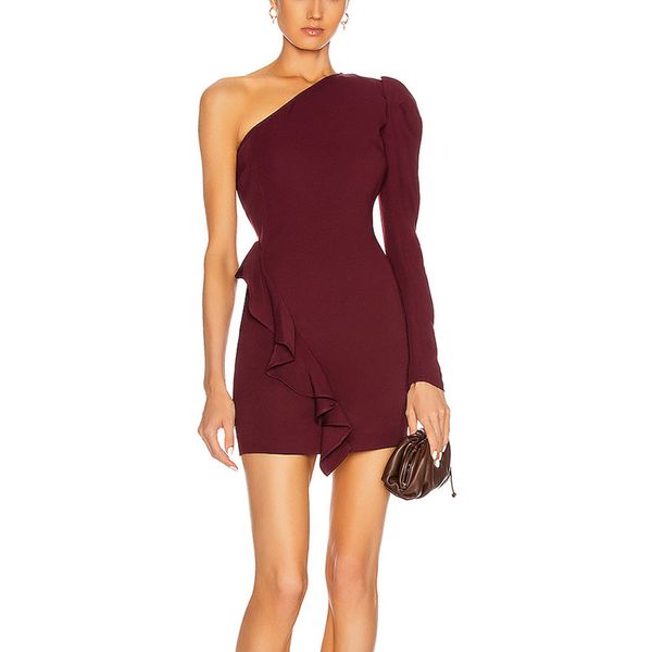 2021 new arrival women one shoulder bandage dress long sleeve ruffles bodycon runway celebrity club party dress, Black;gray
2021 new arrival women one shoulder bandage dress long sleeve ruffles bodycon runway celebrity club party dress, Black;gray
