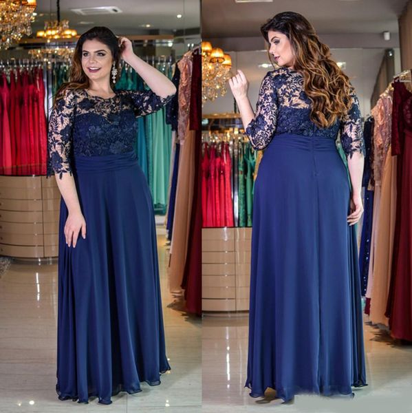 dark navy plus size lace evening dresses with half sleeves sheer bateau neck a line beaded prom gowns floor length chiffon formal dress, Black
dark navy plus size lace evening dresses with half sleeves sheer bateau neck a line beaded prom gowns floor length chiffon formal dress, Black