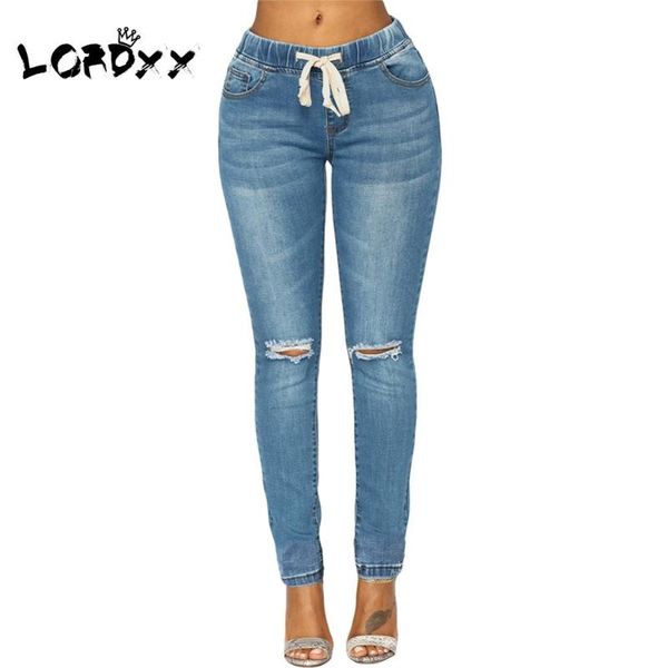 lordxx skinny pencil jean waist drawstring denim pants holes destroyed ripped jeans women jeans casual fashion solid trousers, Blue
lordxx skinny pencil jean waist drawstring denim pants holes destroyed ripped jeans women jeans casual fashion solid trousers, Blue