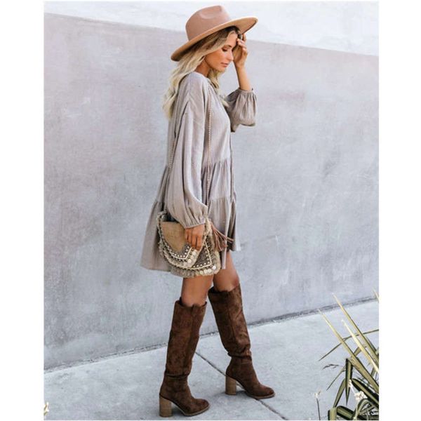 lace 2020 up dress stand collar lantern sleeve pleated cake skirt, Black;gray
lace 2020 up dress stand collar lantern sleeve pleated cake skirt, Black;gray