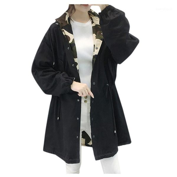 women's trench coats camouflage color matching classic long coat women autumn casual thin windbreaker female overcoat lapel zipper coat, Tan;black
women's trench coats camouflage color matching classic long coat women autumn casual thin windbreaker female overcoat lapel zipper coat, Tan;black