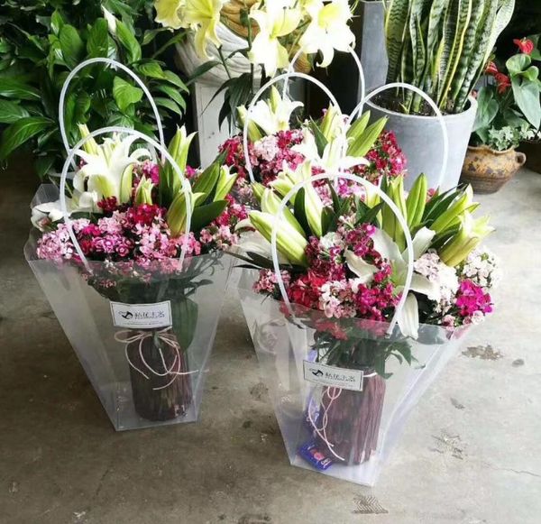 gift wrap 5pcs trapezoidal waterproof transparent bag plastic pvc flower shop packaging party holiday bags
gift wrap 5pcs trapezoidal waterproof transparent bag plastic pvc flower shop packaging party holiday bags