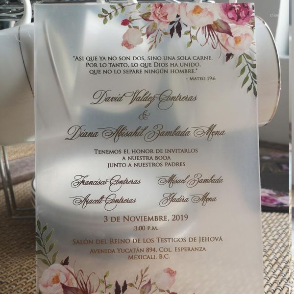 2020 design custom colorful printing acrylic card wedding invitation card,flower frosted acrylic card with gold printing1
2020 design custom colorful printing acrylic card wedding invitation card,flower frosted acrylic card with gold printing1