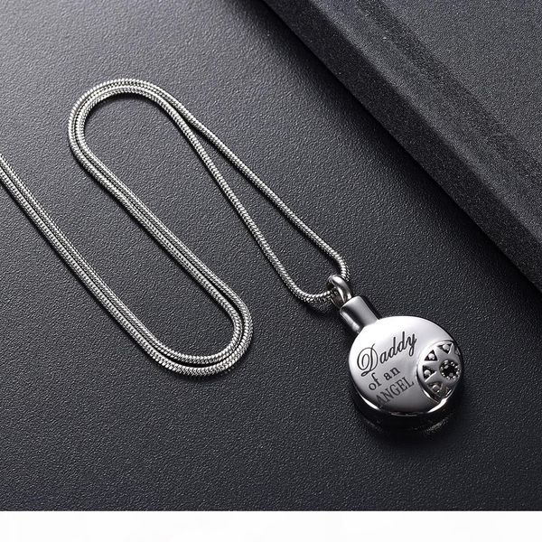 carved " daddy of an angel " cremation jewelry for dad memorial - sun & round stainless steel memorial urn pendant hold ashes ijd1, Silver
carved " daddy of an angel " cremation jewelry for dad memorial - sun & round stainless steel memorial urn pendant hold ashes ijd1, Silver
