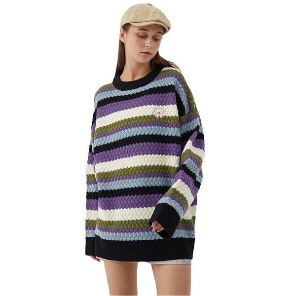 women's sweaters autumn and winter women sweater rainbow stripes loose pullover round neck daisy pattern blouse street style korean, White;black
women's sweaters autumn and winter women sweater rainbow stripes loose pullover round neck daisy pattern blouse street style korean, White;black