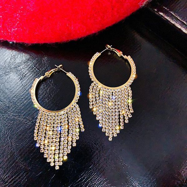 hoop & huggie 2021 statement rhinestone tassel earrings for women trendy personality pendientes jewelry wedding party wholesale, Golden;silver
hoop & huggie 2021 statement rhinestone tassel earrings for women trendy personality pendientes jewelry wedding party wholesale, Golden;silver