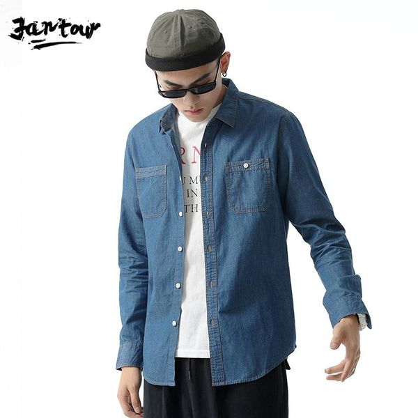 men's casual shirts 2021 autumn winter denim shirt long-sleeved solid color blue clothing, White;black
men's casual shirts 2021 autumn winter denim shirt long-sleeved solid color blue clothing, White;black