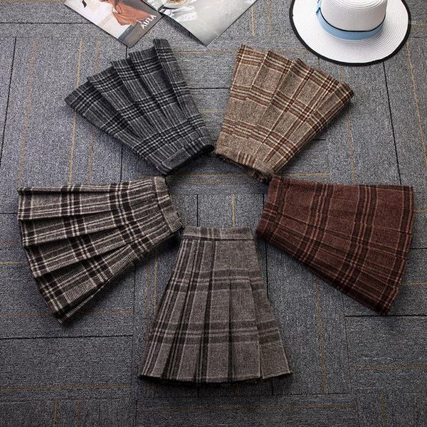 new autumn and winter women's arylic pleated skirt tweed plaid a high waist skirt student pleated a line mini1, Black
new autumn and winter women's arylic pleated skirt tweed plaid a high waist skirt student pleated a line mini1, Black