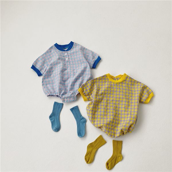 2020 summer new korean version of baby mori check color matching short sleeve one-piece clothes baby fart hatsuit creeper, Blue;gray
2020 summer new korean version of baby mori check color matching short sleeve one-piece clothes baby fart hatsuit creeper, Blue;gray