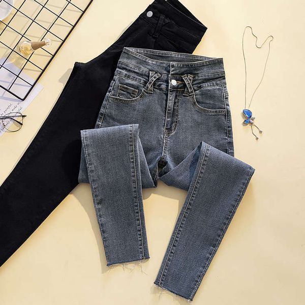 high waisted jeans women's pants and slim nine point tight leggings new fall 2020, Blue
high waisted jeans women's pants and slim nine point tight leggings new fall 2020, Blue