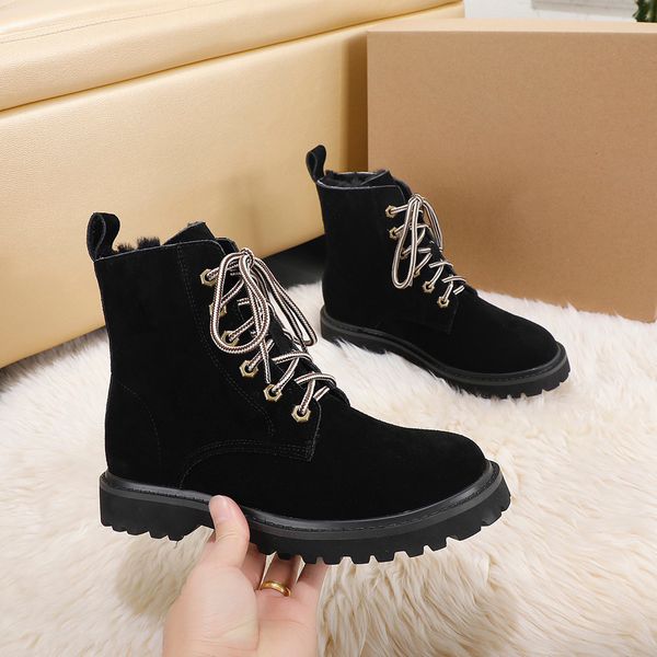 designer womens boots luxury black brown suede lace-up with fluff round head low heel boots with box size 35-44
designer womens boots luxury black brown suede lace-up with fluff round head low heel boots with box size 35-44