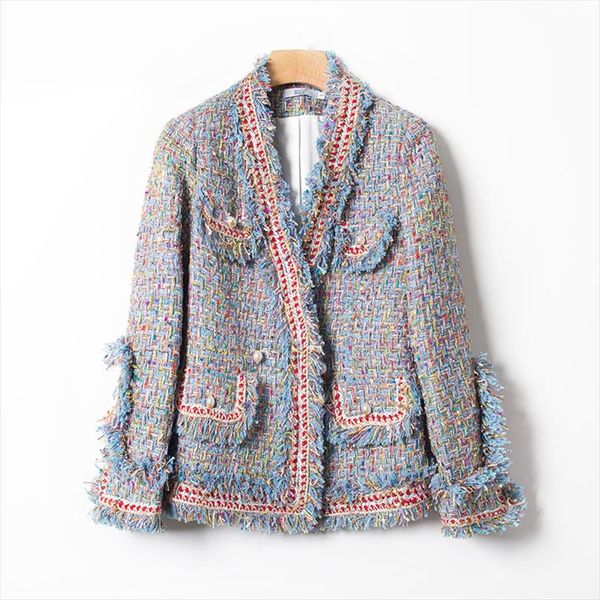 womens tweed jacket oversized collarless blue clothes for women long sleeved lace short coat for autumn winter, Black;brown
womens tweed jacket oversized collarless blue clothes for women long sleeved lace short coat for autumn winter, Black;brown