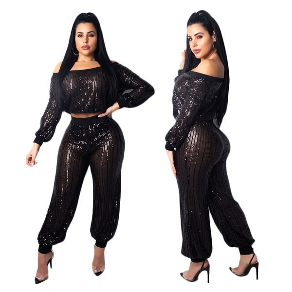popular european and american sequins striped lantern sleeve two-piece suit striped see-through womens clothing wholesale, Gray
popular european and american sequins striped lantern sleeve two-piece suit striped see-through womens clothing wholesale, Gray